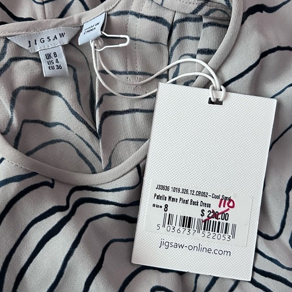 NWT Jigsaw Patella Wave Pleat Back Dress in Cool Sand Sz 4 US - Picture 9 of 9